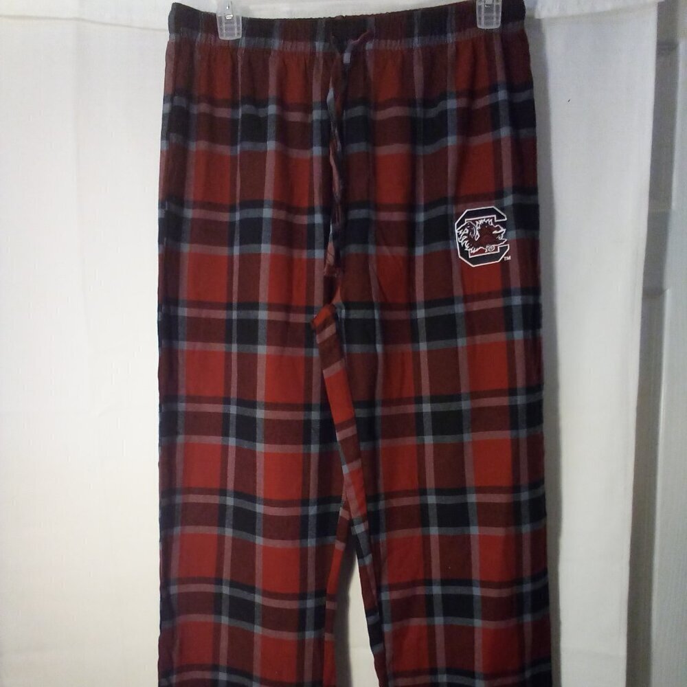 Bottom Drawers Sleepwear Pajama Pants Men L Carolina Gamecocks Plaid Red Black